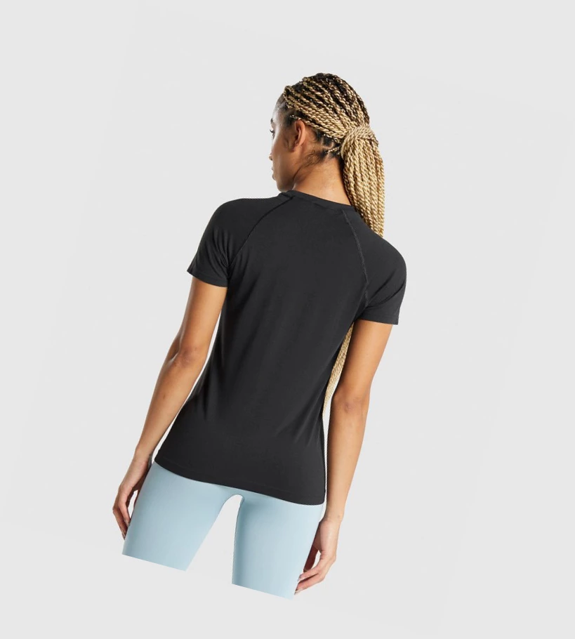 Gymshark Fit Seamless Loose T-skjorte Dame Svarte | WEYLGF501