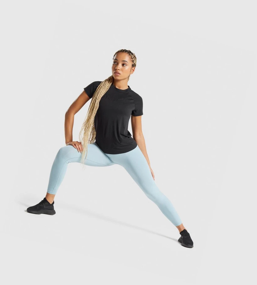 Gymshark Fit Seamless Loose T-skjorte Dame Svarte | WEYLGF501