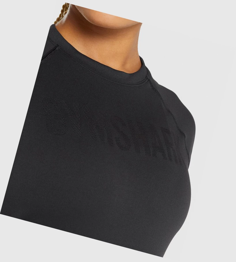 Gymshark Fit Seamless Loose T-skjorte Dame Svarte | WEYLGF501