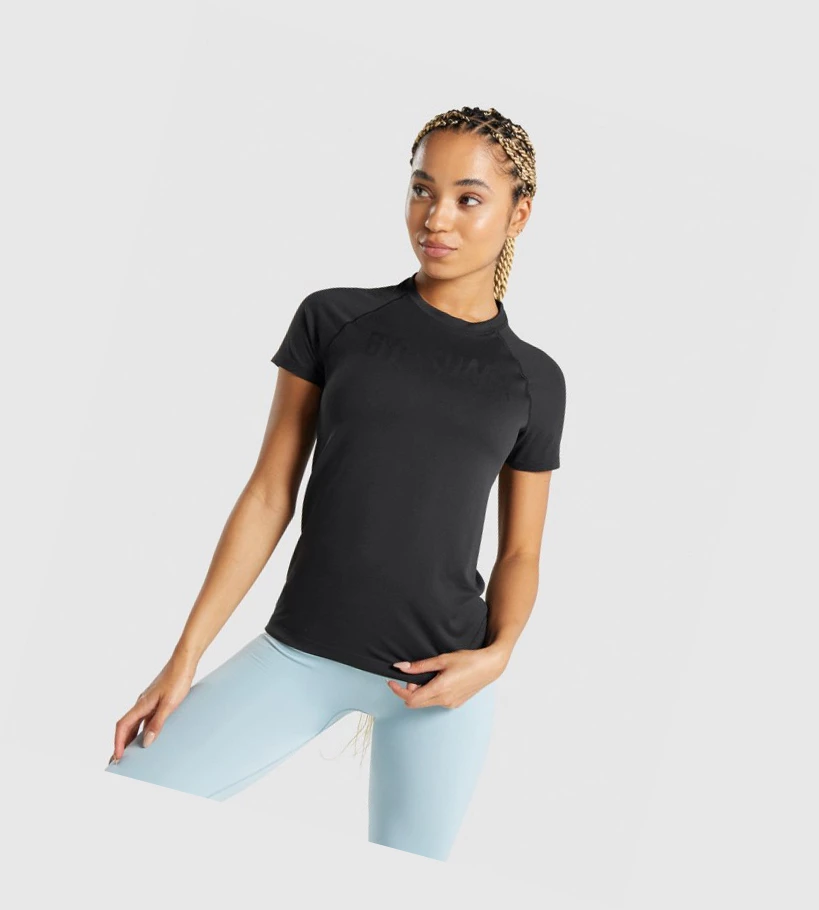 Gymshark Fit Seamless Loose T-skjorte Dame Svarte | WEYLGF501