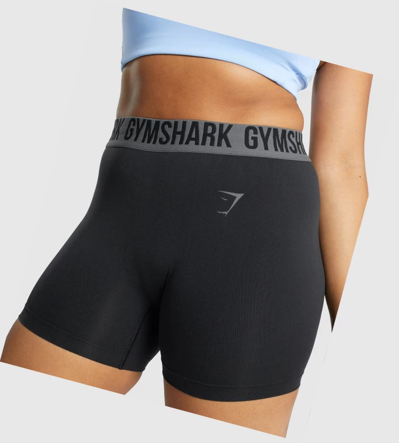 Gymshark Fit Seamless Shorts Dame Svarte | MAWBPU453