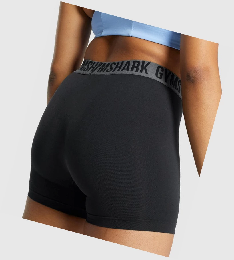 Gymshark Fit Seamless Shorts Dame Svarte | MAWBPU453