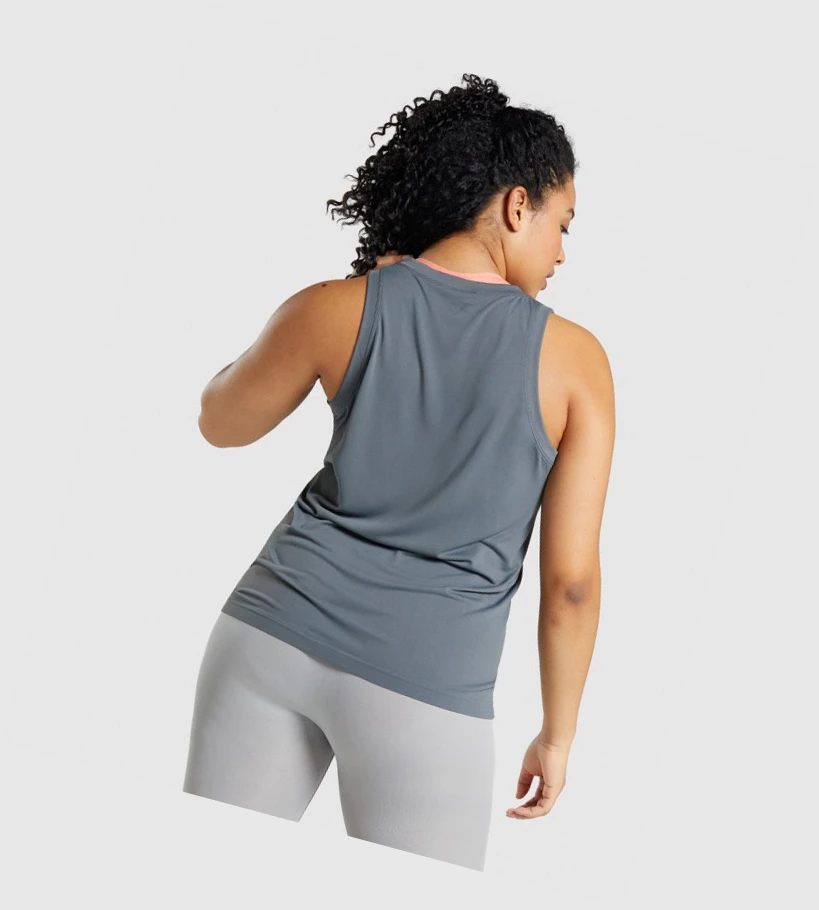 Gymshark Fit Seamless Singlet Dame Grå | LSAFVN730