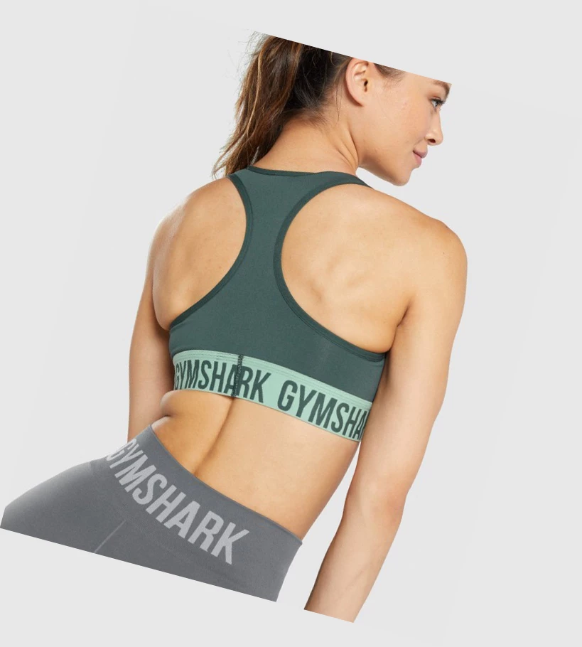 Gymshark Fit Seamless Sports Bh Dame Grønn | WQEHAC273