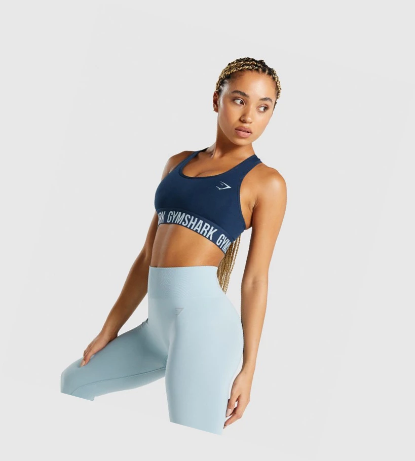 Gymshark Fit Seamless Sports Bh Dame Marineblå | ONTVHQ269