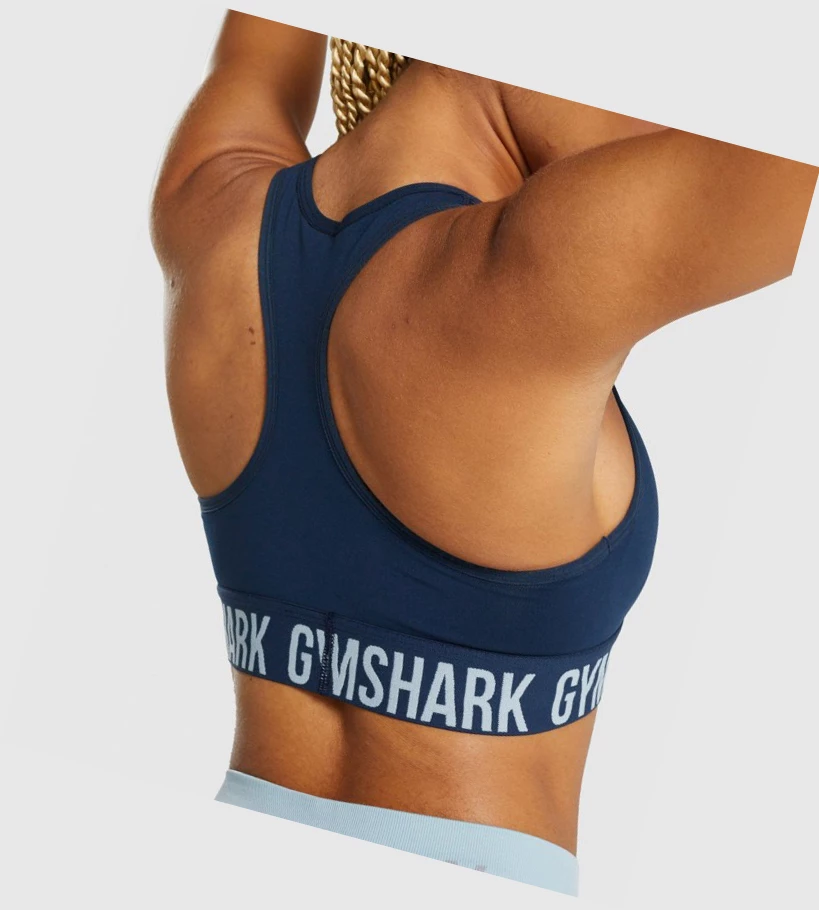 Gymshark Fit Seamless Sports Bh Dame Marineblå | ONTVHQ269