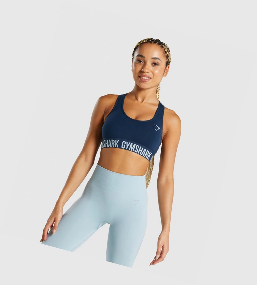 Gymshark Fit Seamless Sports Bh Dame Marineblå | ONTVHQ269