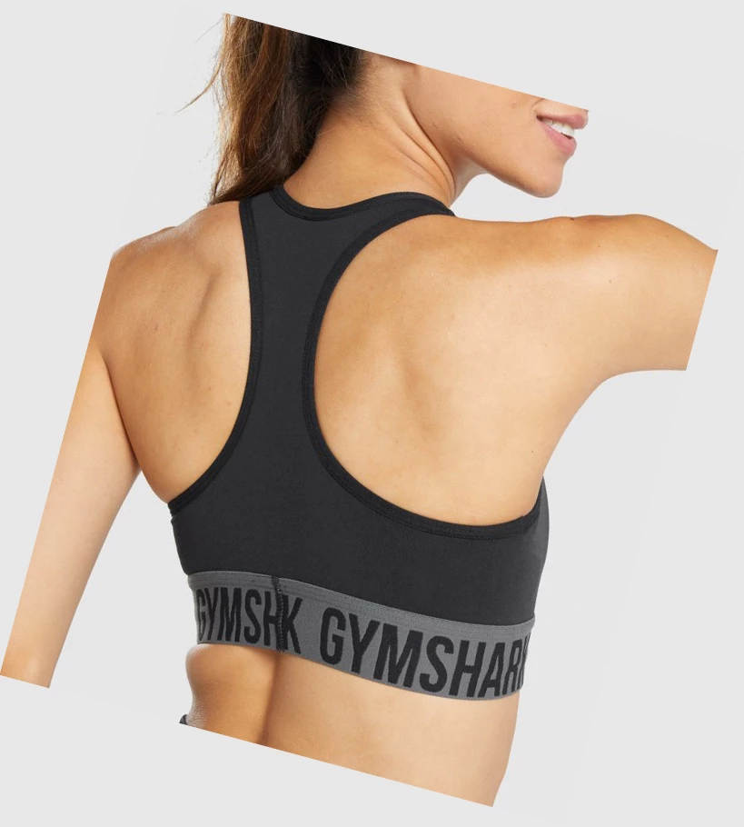 Gymshark Fit Seamless Sports Bh Dame Svarte | IEZLWM159