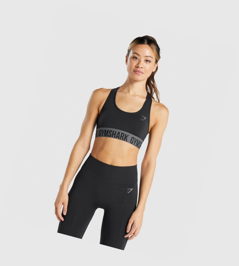 Gymshark Fit Seamless Sports Bh Dame Svarte | IEZLWM159