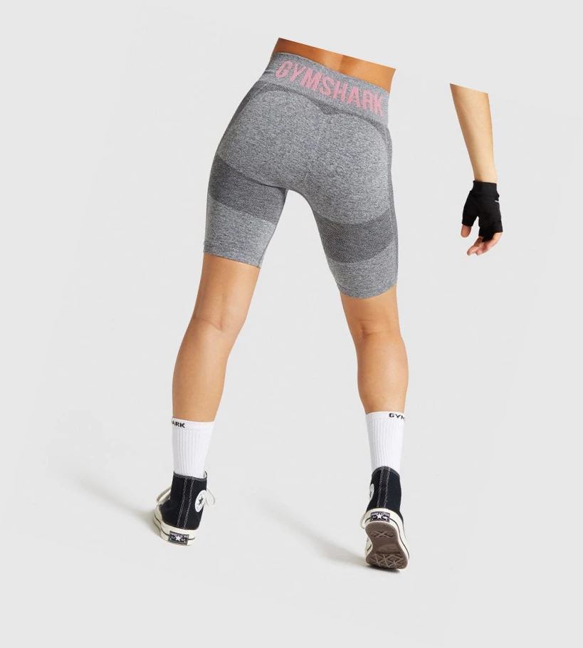 Gymshark Flex Cycling Shorts Dame Grå Rosa | YAFKLI275