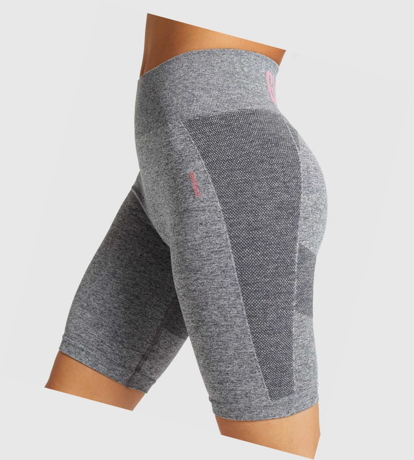 Gymshark Flex Cycling Shorts Dame Grå Rosa | YAFKLI275