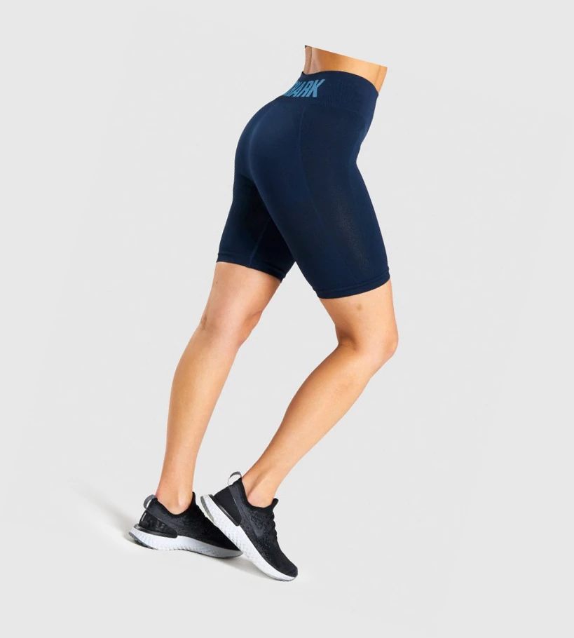 Gymshark Flex Cycling Shorts Dame Marineblå | KNUMIJ968