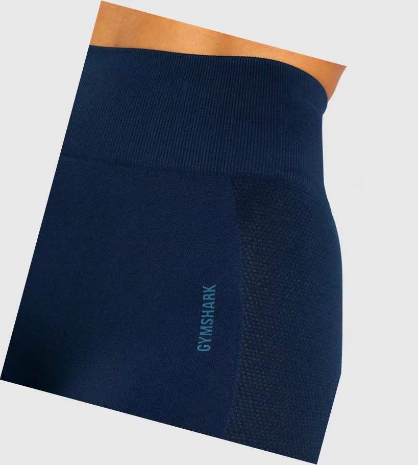 Gymshark Flex Cycling Shorts Dame Marineblå | KNUMIJ968