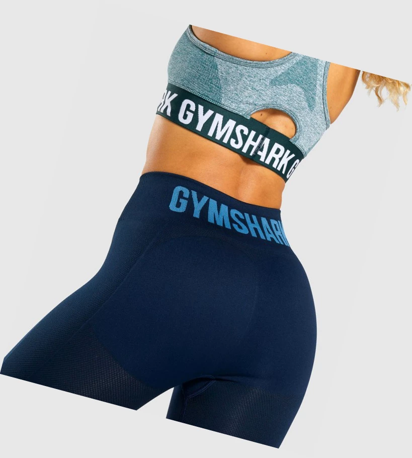 Gymshark Flex Cycling Shorts Dame Marineblå | KNUMIJ968