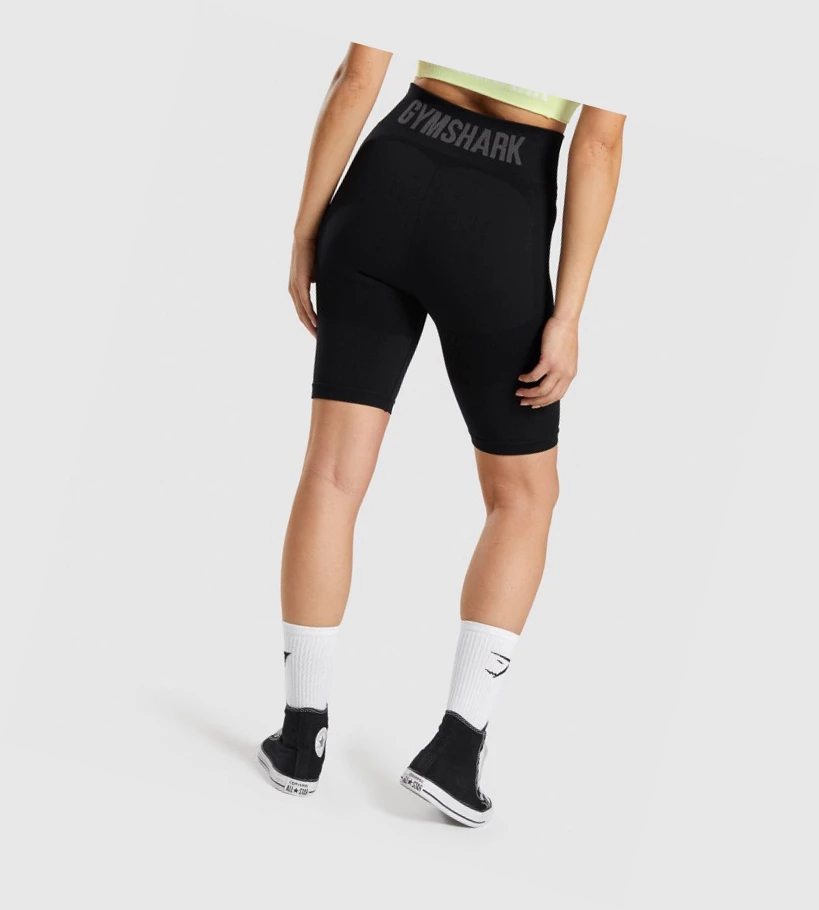 Gymshark Flex Cycling Shorts Dame Svarte Grå | HZCMQB136