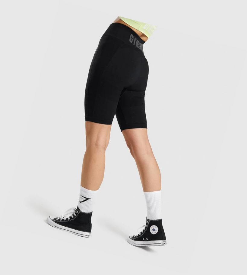 Gymshark Flex Cycling Shorts Dame Svarte Grå | HZCMQB136