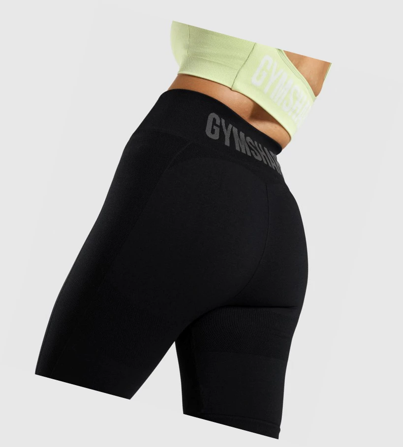 Gymshark Flex Cycling Shorts Dame Svarte Grå | HZCMQB136