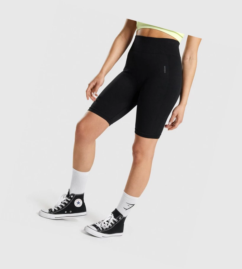 Gymshark Flex Cycling Shorts Dame Svarte Grå | HZCMQB136