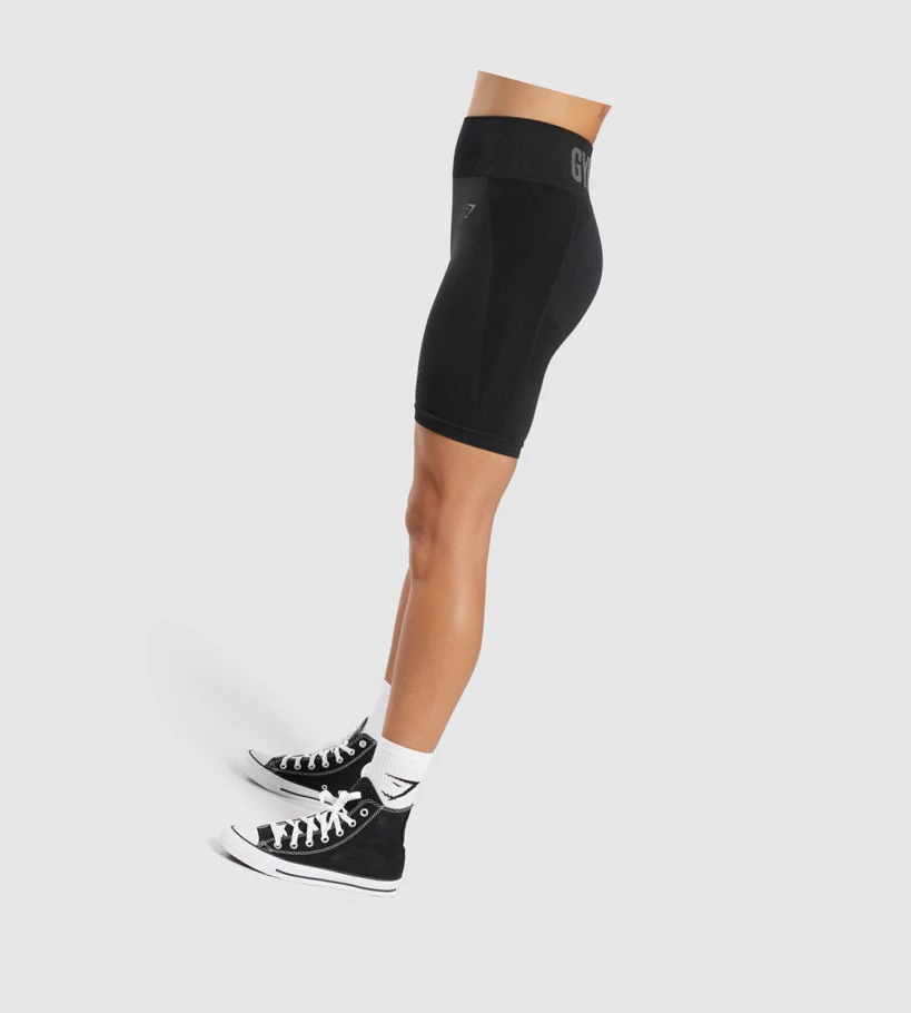 Gymshark Flex Cycling Shorts Dame Svarte | KWXBNQ895