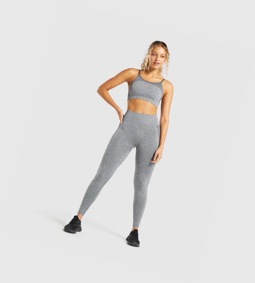 Gymshark Flex High Waisted Leggings Dame Grå Rosa | ARXFIM718