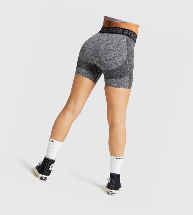 Gymshark Flex Shorts Dame Svarte Grå | KQTHLA528