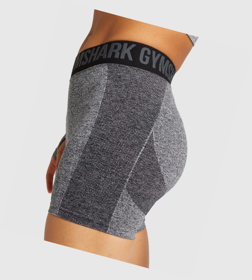 Gymshark Flex Shorts Dame Svarte Grå | KQTHLA528