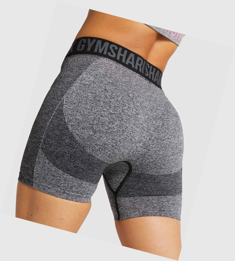 Gymshark Flex Shorts Dame Svarte Grå | KQTHLA528