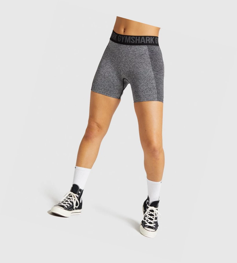 Gymshark Flex Shorts Dame Svarte Grå | KQTHLA528