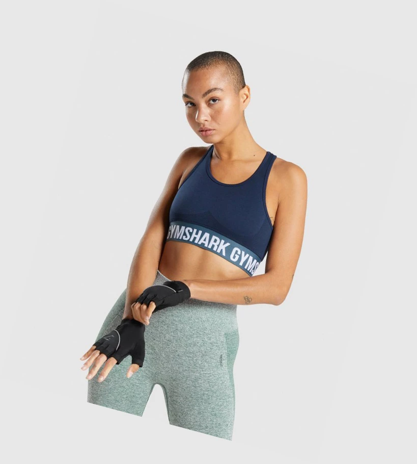 Gymshark Flex Sports Bh Dame Marineblå | EFGYCA479