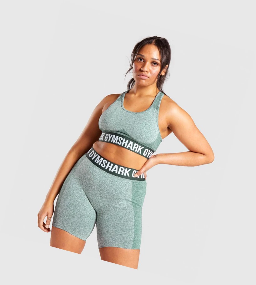 Gymshark Flex Sports Bh Dame Mørke Grønn | VNEQWJ940