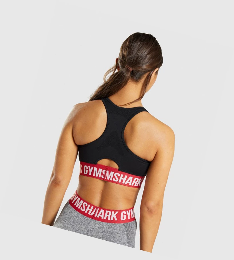 Gymshark Flex Sports Bh Dame Svarte | URZYNS529