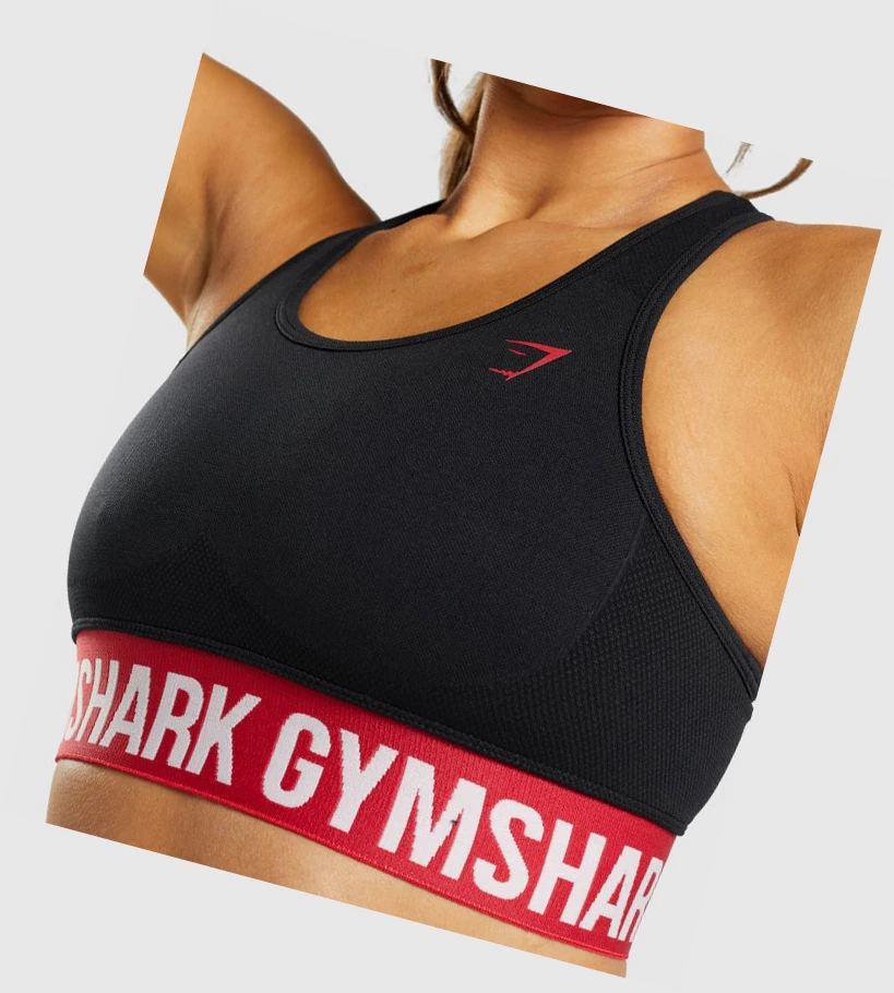 Gymshark Flex Sports Bh Dame Svarte | URZYNS529