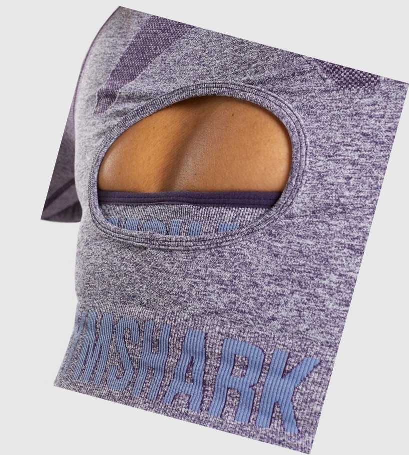 Gymshark Flex Sports Crop Top Gensere Dame Lilla | LEUQPH015