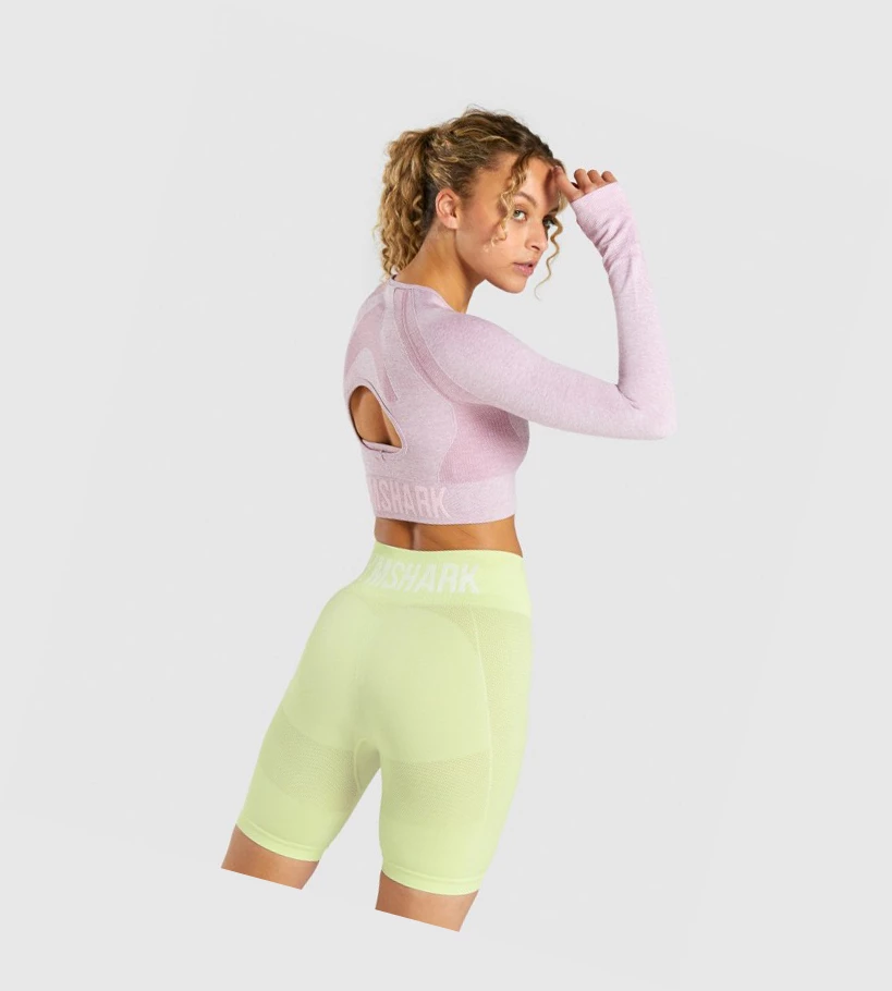 Gymshark Flex Sports Crop Top Gensere Dame Lyse Lilla | QLMTZV214