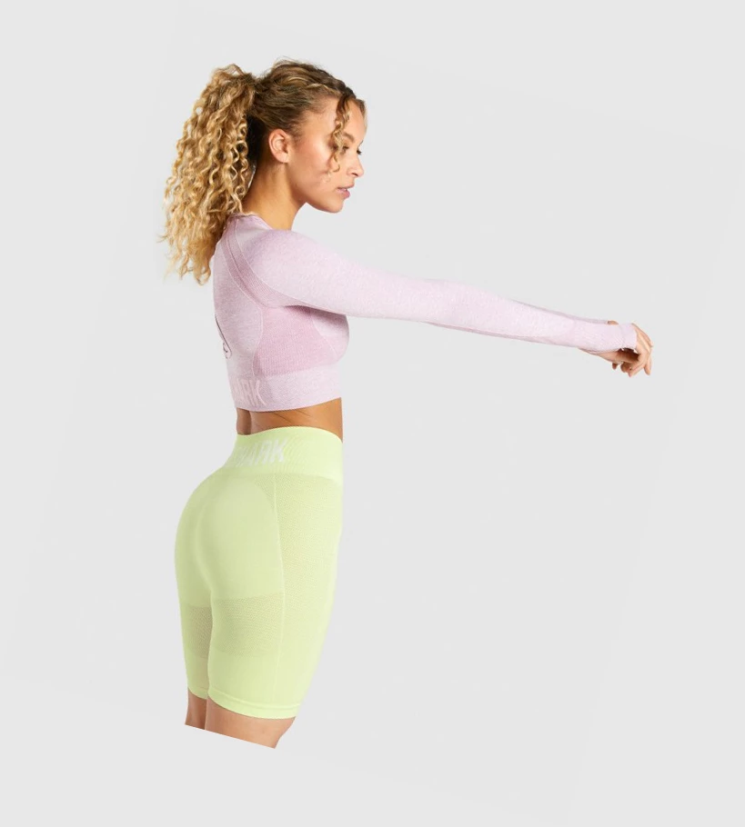 Gymshark Flex Sports Crop Top Gensere Dame Lyse Lilla | QLMTZV214