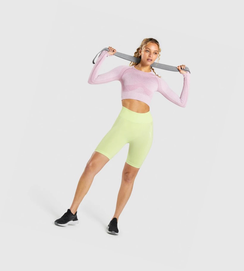 Gymshark Flex Sports Crop Top Gensere Dame Lyse Lilla | QLMTZV214