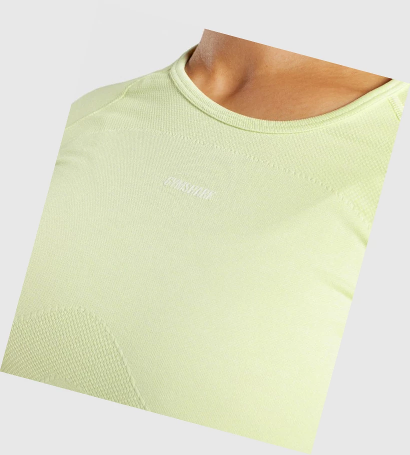 Gymshark Flex Sports Crop Top Gensere Dame Lyse Grønn | YCOADJ670