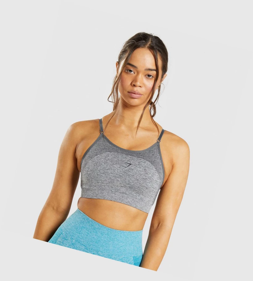 Gymshark Flex Strappy Sports Bh Dame Grå | MDBVZL035