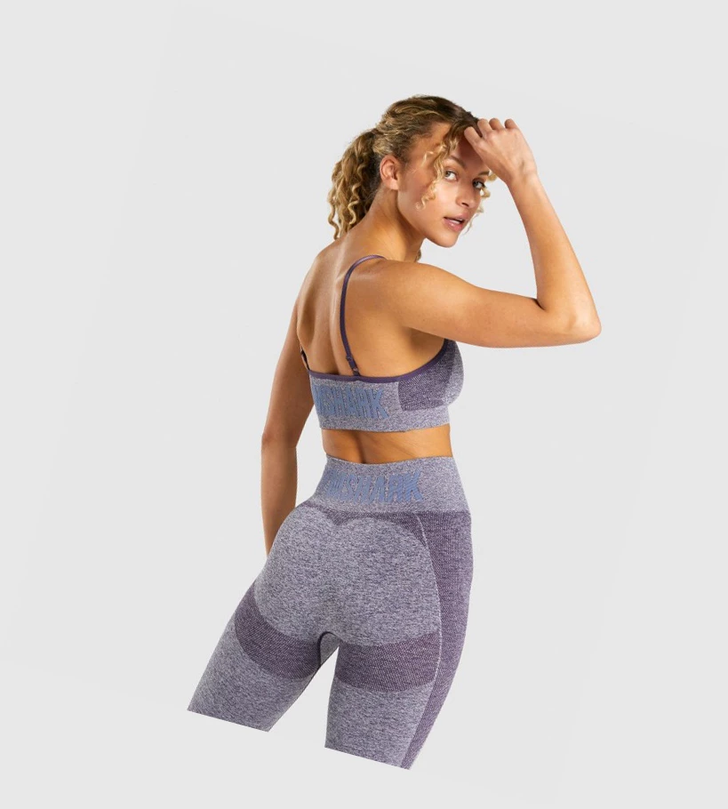 Gymshark Flex Strappy Sports Bh Dame Lilla | LRZGSX238