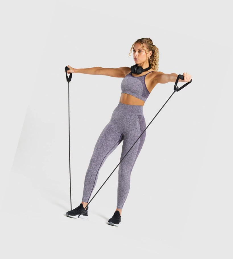 Gymshark Flex Strappy Sports Bh Dame Lilla | LRZGSX238