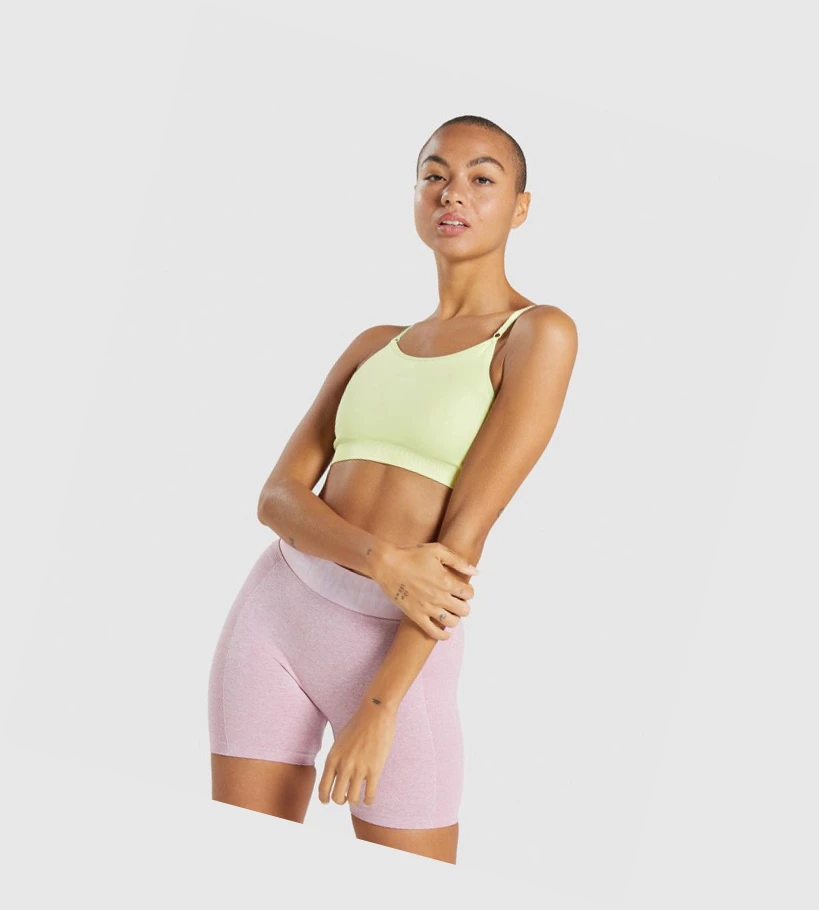 Gymshark Flex Strappy Sports Bh Dame Lyse Grønn | QRWDXT165