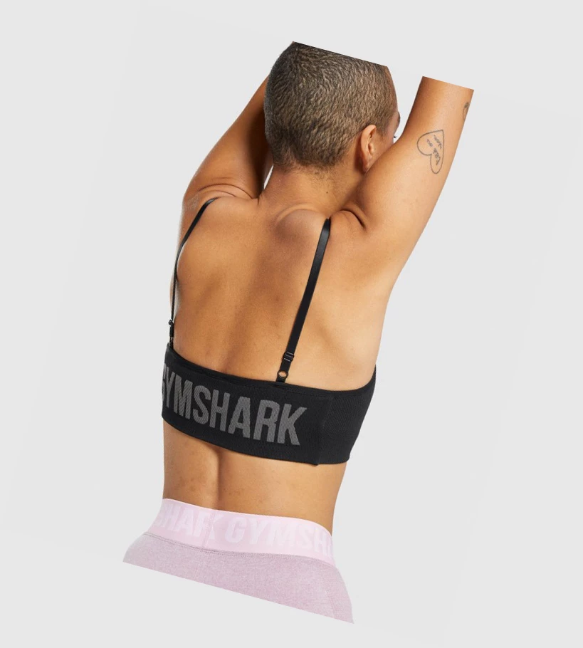 Gymshark Flex Strappy Sports Bh Dame Svarte Grå | HOCMVD901