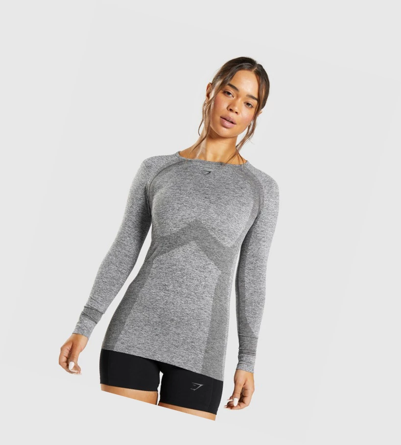 Gymshark Flex Top T-skjorte Dame Grå | VKILHY065