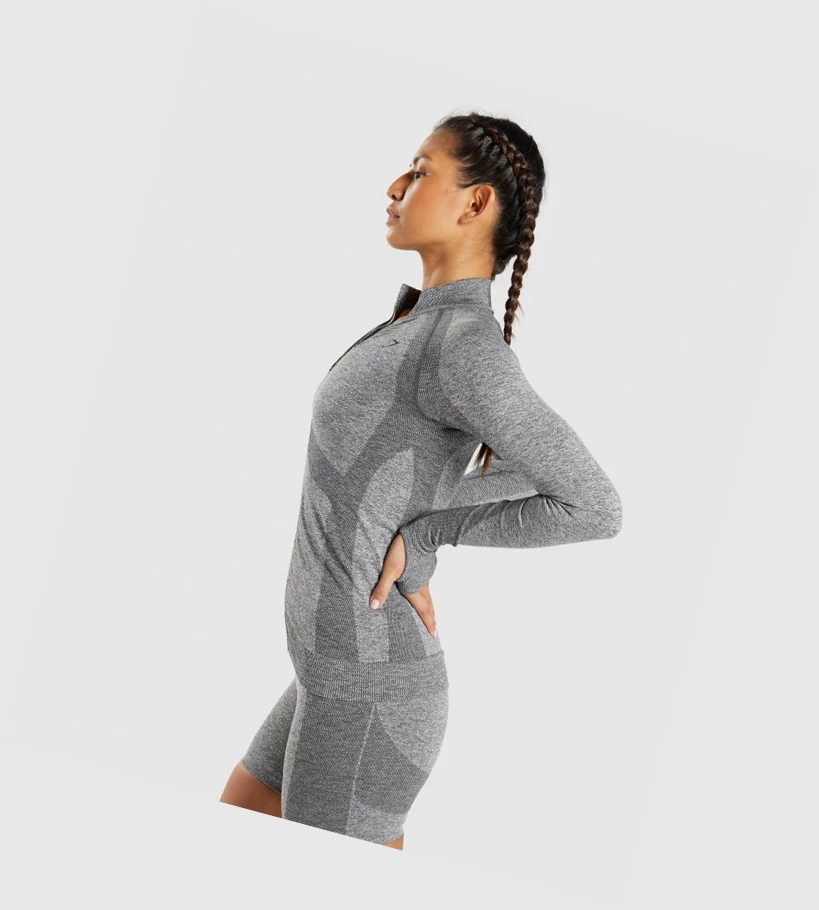 Gymshark Flex Zip Through Jacket Klær Dame Grå | CMKEPG968