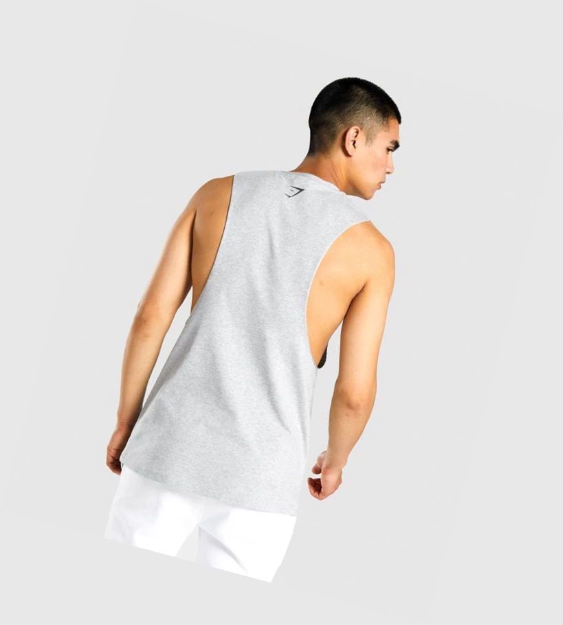 Gymshark GSLC Collegiate Drop Arm Singlet Herre Lyse Grå | JVYHDE781