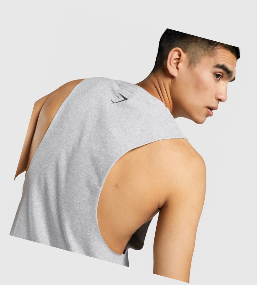 Gymshark GSLC Collegiate Drop Arm Singlet Herre Lyse Grå | JVYHDE781