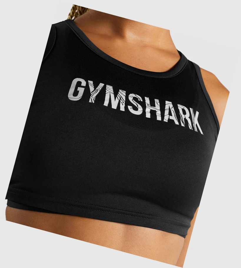 Gymshark GS Power Crop Top Gensere Dame Svarte | XRETZW725