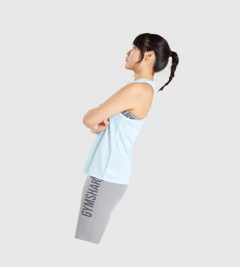 Gymshark GS Power Singlet Dame Lyse Blå | VMOUHZ061