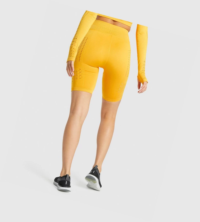 Gymshark Glow Seamless Shorts Dame Gul | YXPGQF780