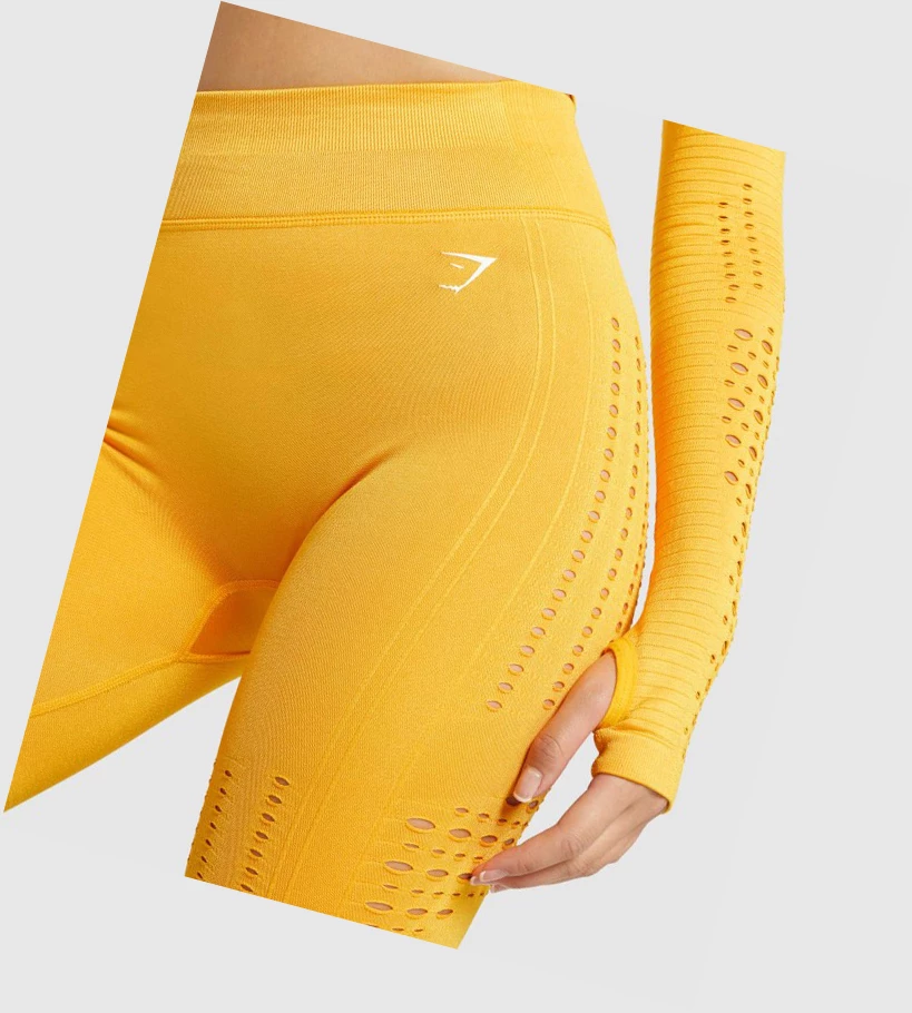 Gymshark Glow Seamless Shorts Dame Gul | YXPGQF780